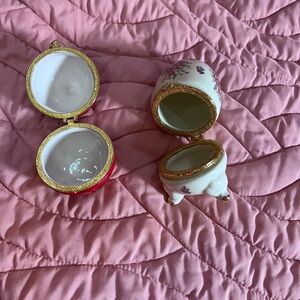 Floral and Red Trinket Boxes